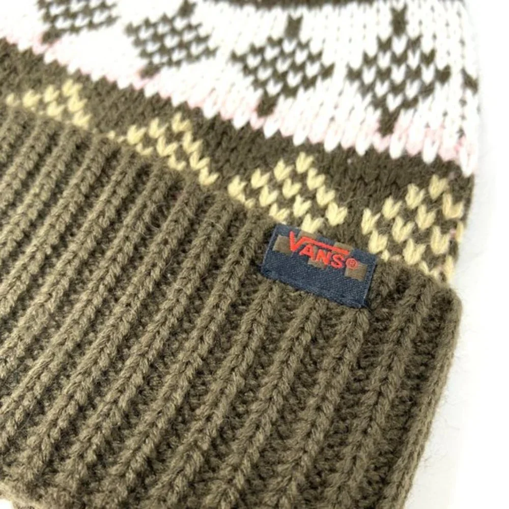 Vans MN VANS Jucti Brown Ornament Beanie Skateboarding Hat Women Men VN0A5KIR3N1
